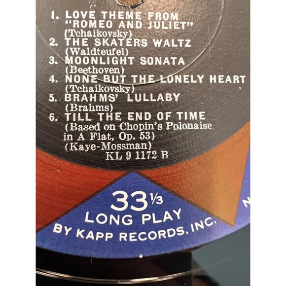 Always Roger Williams Vinyl Record Album 33 1/3 RPM KL-1172 1950s Piano Melodies - Picture 3 of 5